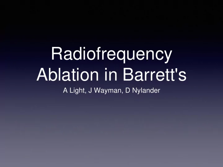 ablation in barrett s