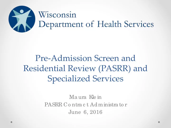 pre admission screen and residential review pasrr and