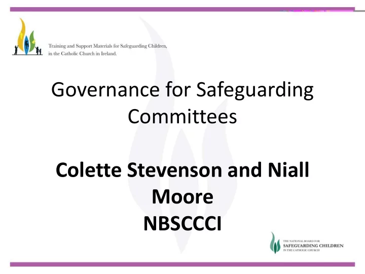 governance for safeguarding committees colette stevenson