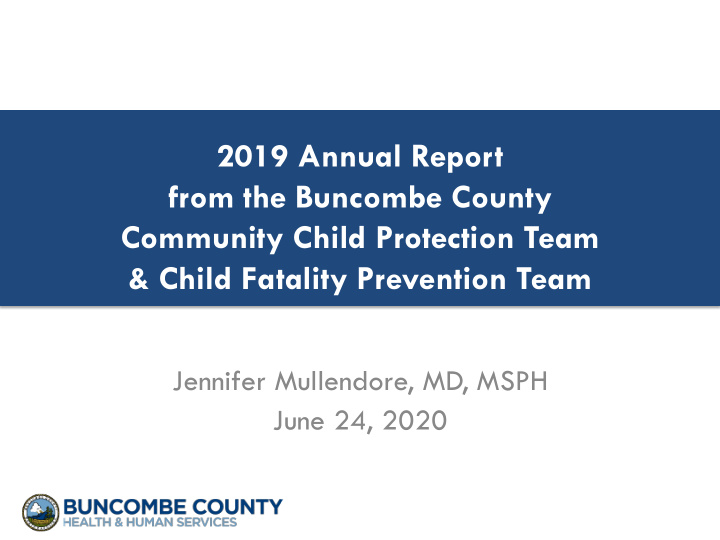 2019 annual report from the buncombe county community