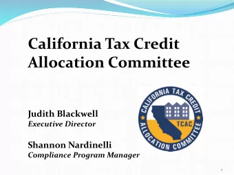 Allocation Committee  Judith Blackwell  Executive Director  Shannon Nardinelli  Compliance Program