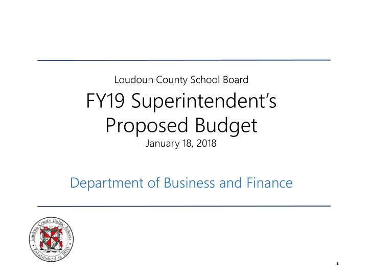fy19 superintendent s proposed budget