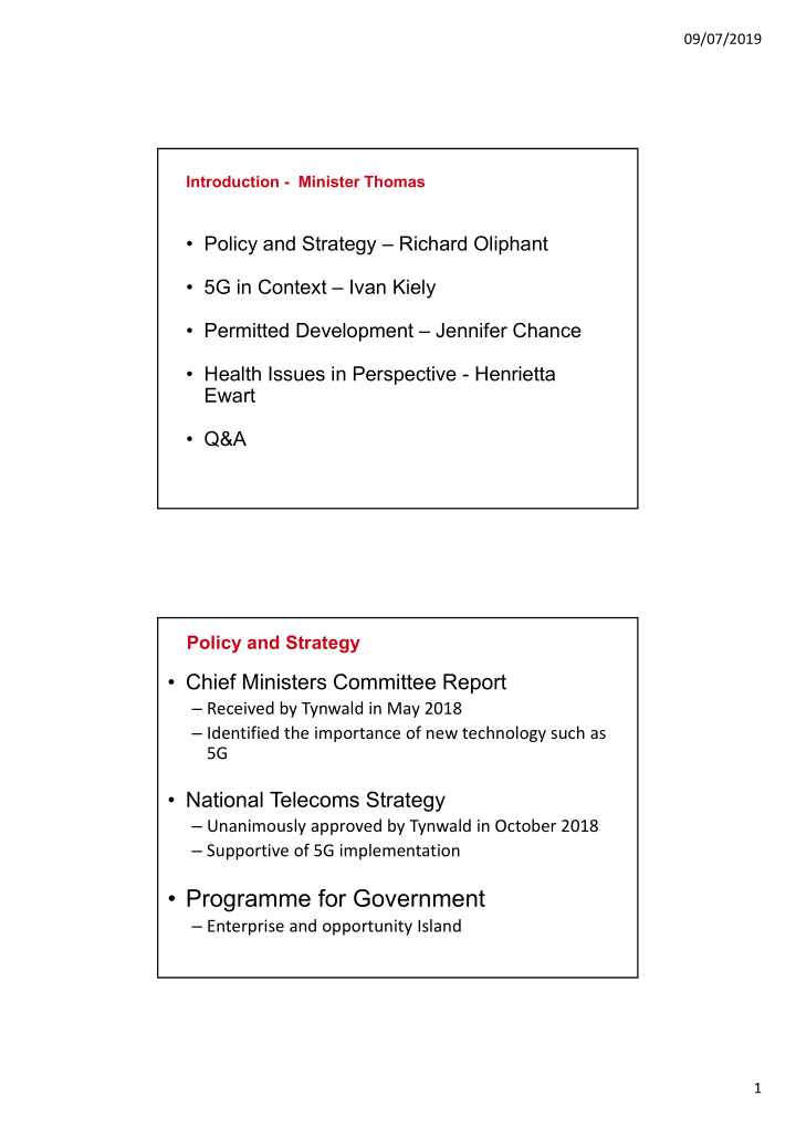 programme for government