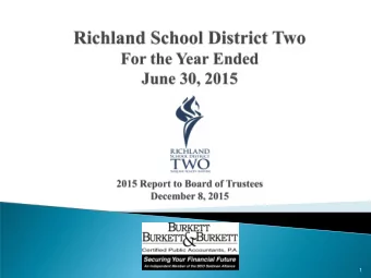 1  Introduction and Thanks  Required Auditor Communications  Summary of Financial