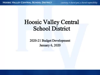 Ho  Hoosic  osic Va  Valle  lley  y Ce  Central  ntral  Sc  School  hool Di  Distric  trict  2020