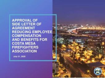 APPROVAL OF  SIDE LETTER OF  AGREEMENT  REDUCING EMPLOYEE  COMPENSATION  AND BENEFITS FOR  COSTA