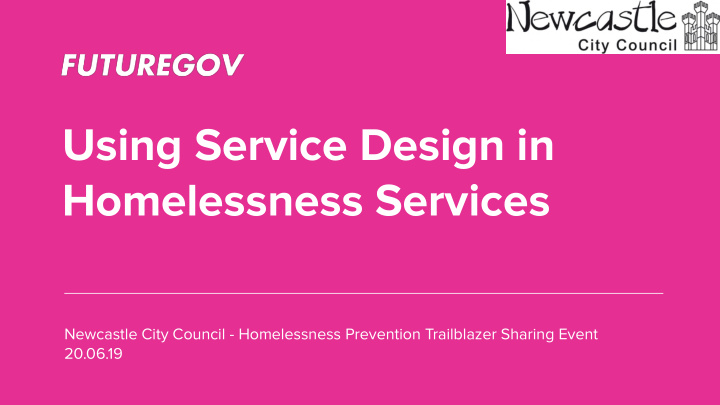 using service design in homelessness services
