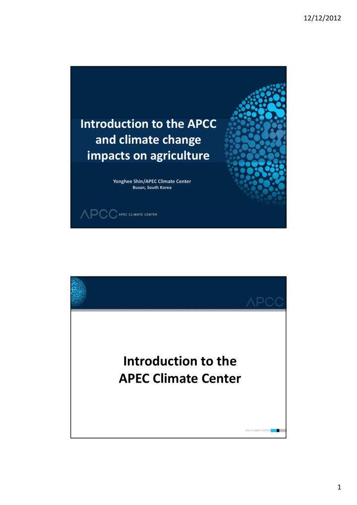 introduction to the apec climate center