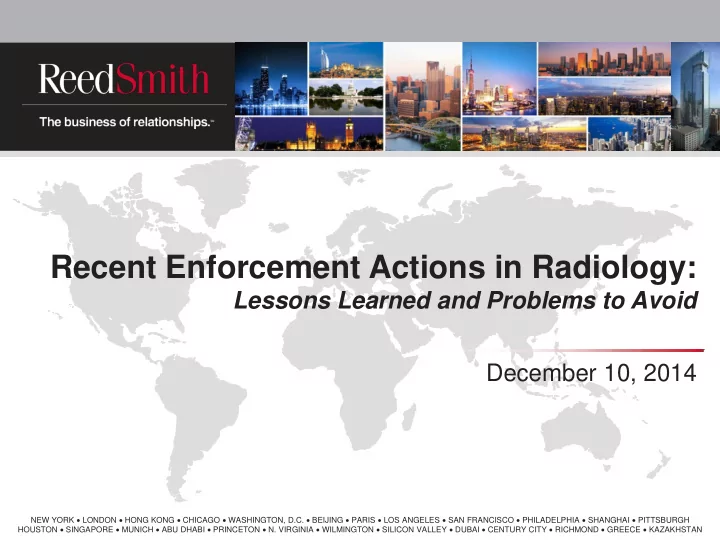 recent enforcement actions in radiology
