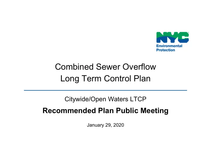 combined sewer overflow long term control plan