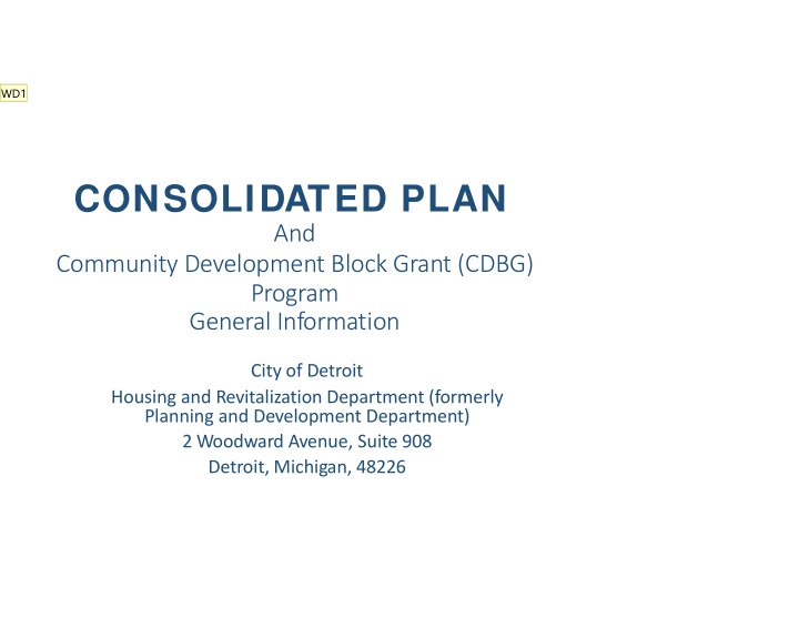 consolidated plan