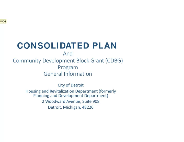 consolidated plan