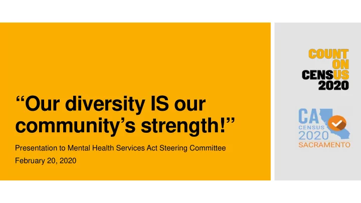 our diversity is our community s strength