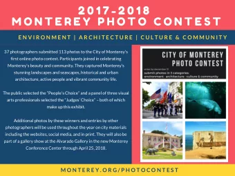 2 0 1 7 - 2 0 1 8  M O N T E R E Y  P H O T O  C O N T E S T  E N V I R O N M E N T  |  A R C H I T