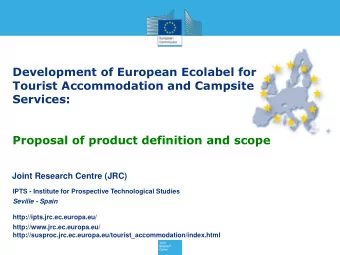 Tourist Accommodation and Campsite  Services:  Proposal of product definition and scope  Joint