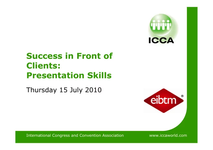 success in front of clients presentation skills