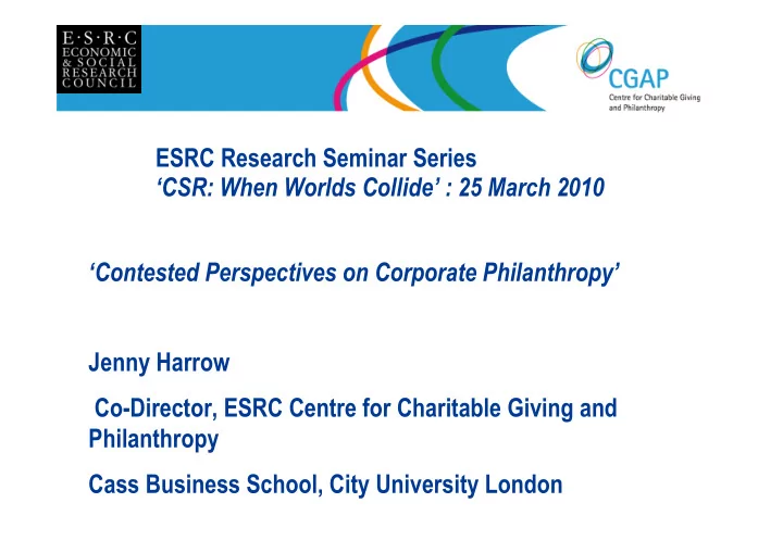 philanthropy represents a supply side response in