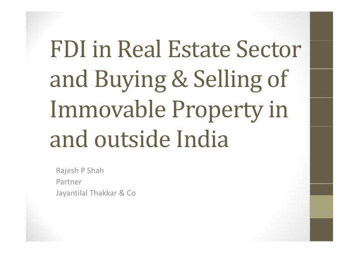 fdi fdi in real estate sector r l e s and buying selling