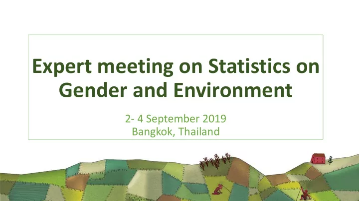 expert meeting on statistics on gender and environment
