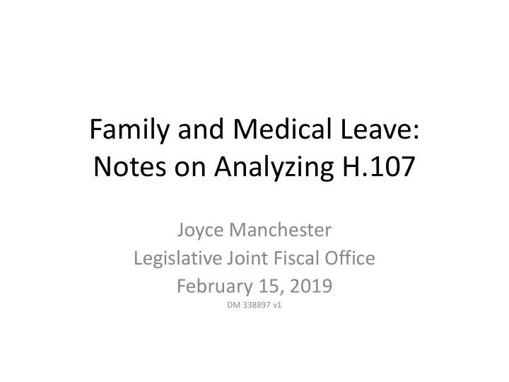 notes on analyzing h 107