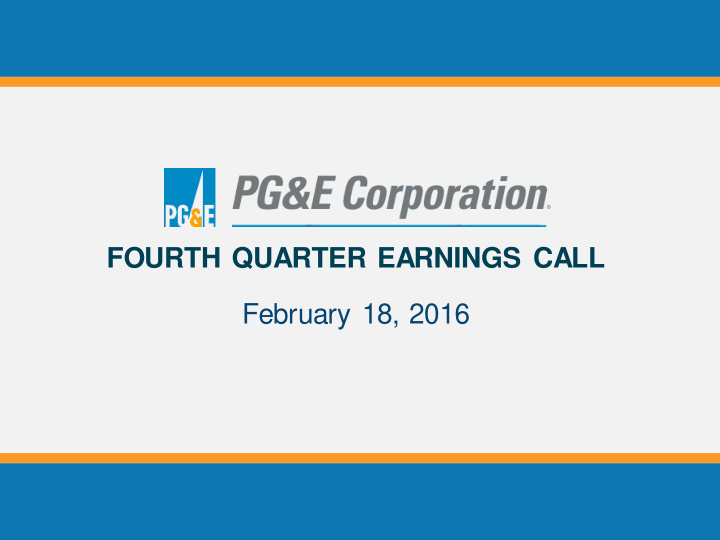 fourth quarter earnings call