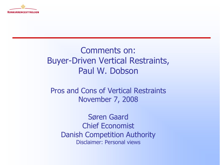 buyer driven vertical restraints