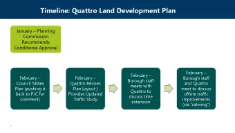 Timeline: Quattro Land Development Plan January  Planning  Commission  Recommends  Conditional