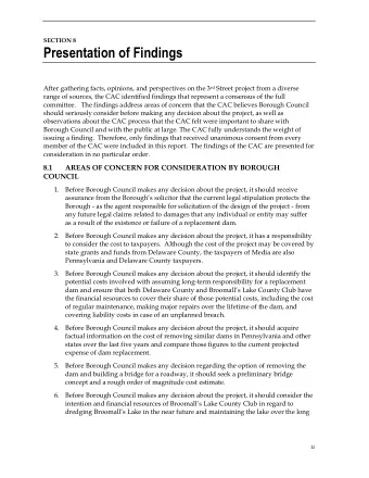 Presentation of Findings After gathering facts, opinions, and perspectives on the 3 rd Street