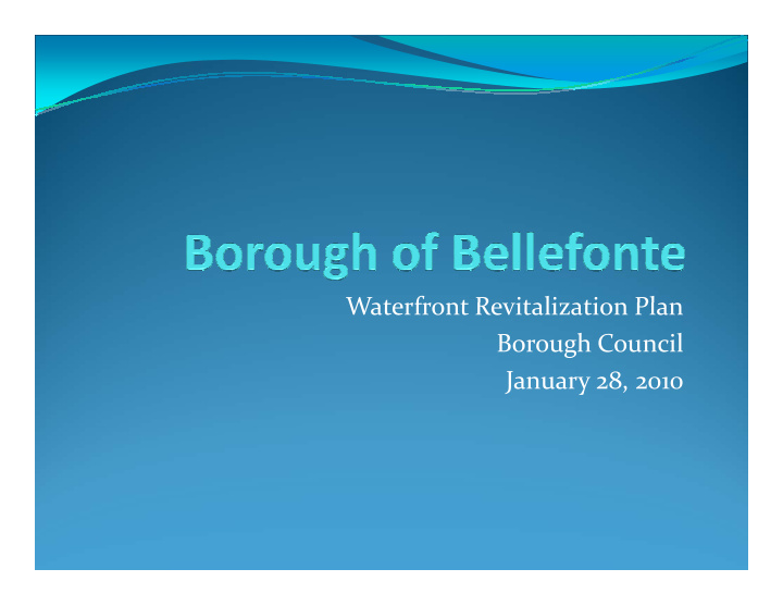 waterfront revitalization plan waterfront revitalization