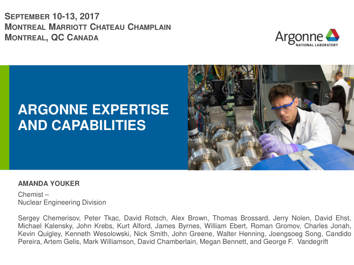 argonne expertise and capabilities