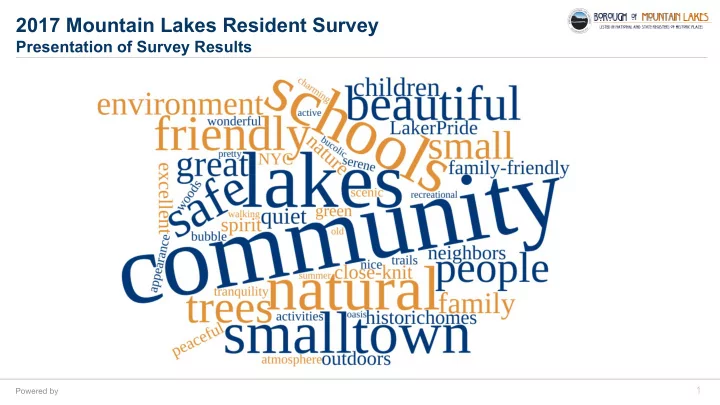 2017 mountain lakes resident survey