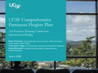 UCSF Comprehensive  Parnassus Heights Plan  San Francisco Planning Commission  Informational