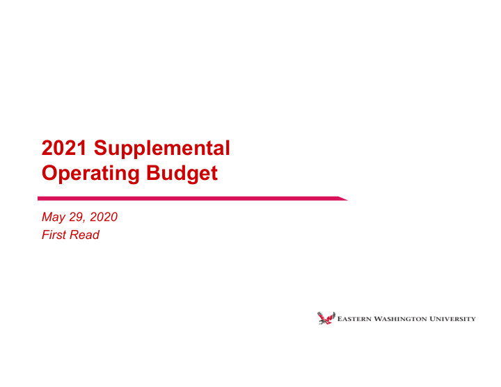 2021 supplemental operating budget