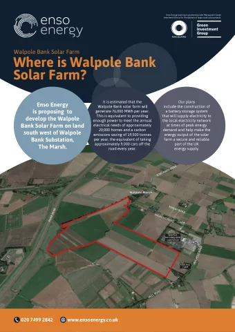 Where is Walpole Bank  Solar Farm?  It is estimated that the  Our plans  Enso Energy  Walpole Bank
