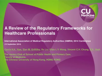 A Review of the Regulatory Frameworks for  Healthcare Professionals  International Association of