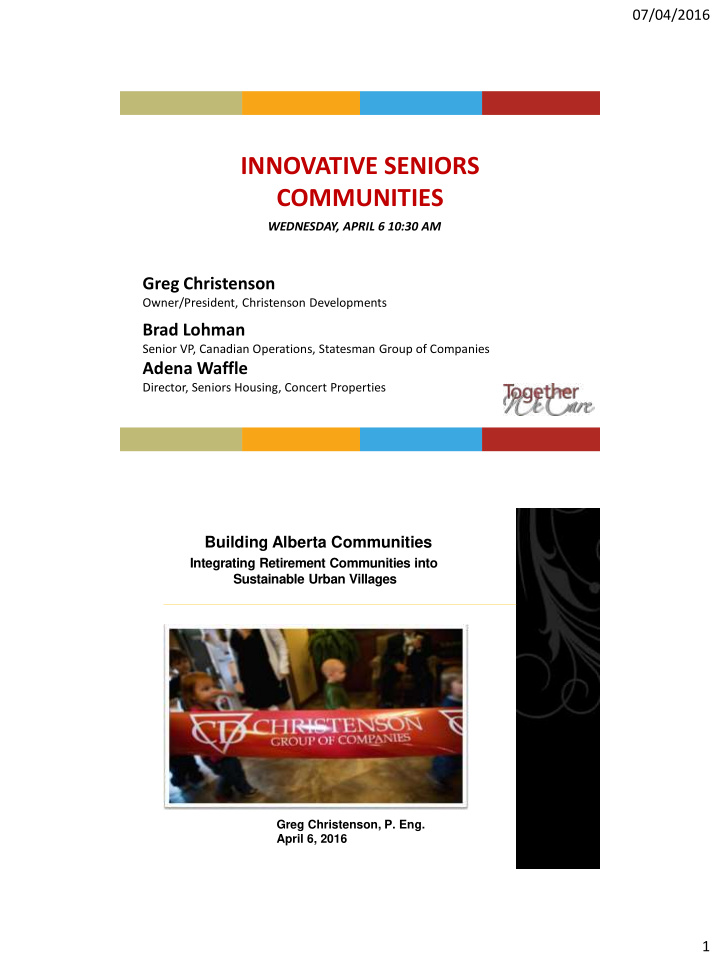 innovative seniors communities