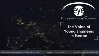 The Voice of  Young Engineers  in Europe Brussels  11 th of June 2018 Engineers Europe Advisory