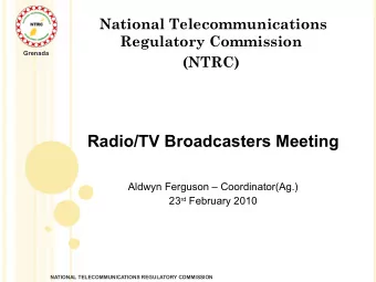 Radio/TV Broadcasters Meeting  Aldwyn Ferguson  Coordinator(Ag.) 23 rd February 2010  NATIONAL