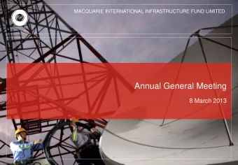 Annual General Meeting  8 March 2013  2  Agenda  Presenter  1  MIIF Chairmans Address  Heng