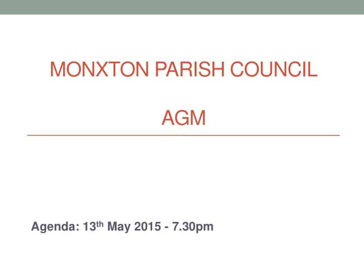 monxton parish council agm