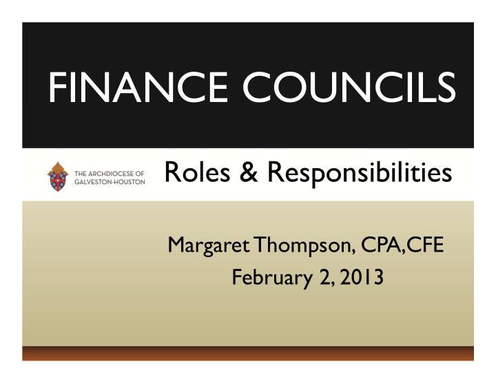 finance councils