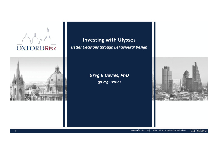 investing with ulysses