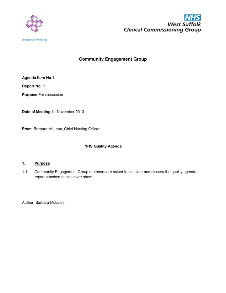 community engagement group