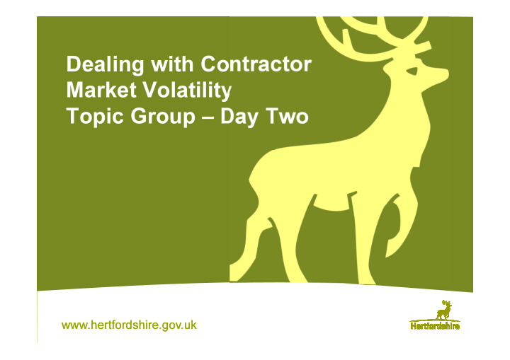 dealing with contractor market volatility topic group day