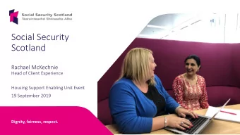 Scotland  Rachael McKechnie  Head of Client Experience  Housing Support Enabling Unit Event  19