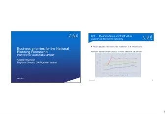 Business priorities for the National  Planning Framework  Transport expenditure per capita in NI