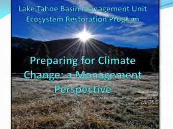 Stephanie Heller  Hydrologist  US Forest Service, Lake Tahoe Basin Management Unit  35 College Dr