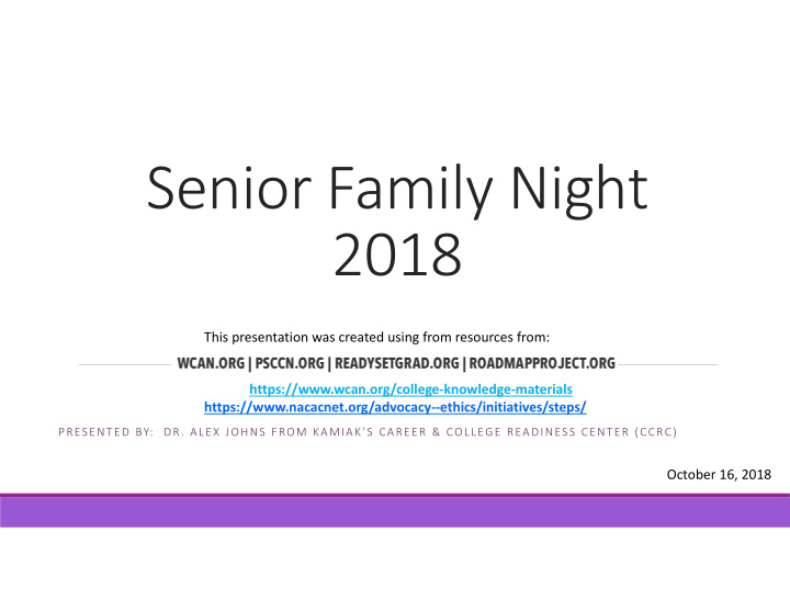 senior family night 2018