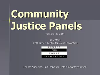 Community Justice Panels  Vermont Reparative Boards use  community members trained in