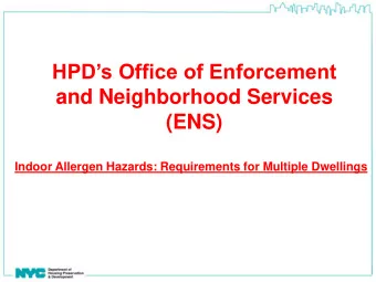 (ENS)  Indoor Allergen Hazards: Requirements for Multiple Dwellings  Local Law 55 of 2018  Indoor